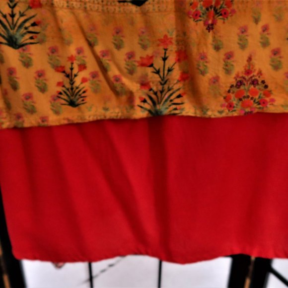 Orange and Yellow Kurta Dress Tunic Large - Picture 5 of 8
